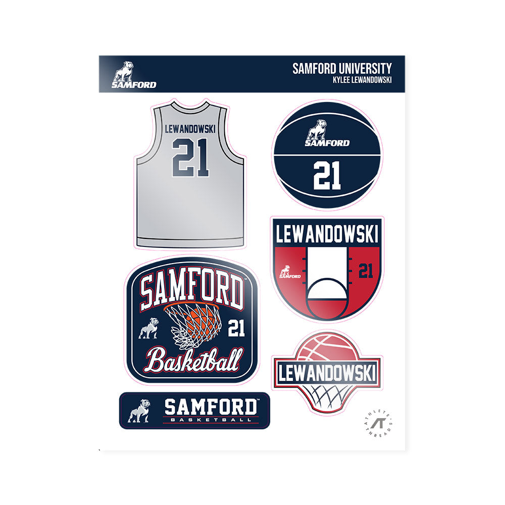 Samford - NCAA Women's Basketball : Kylee Lewandowski - Sticker Sheet-0