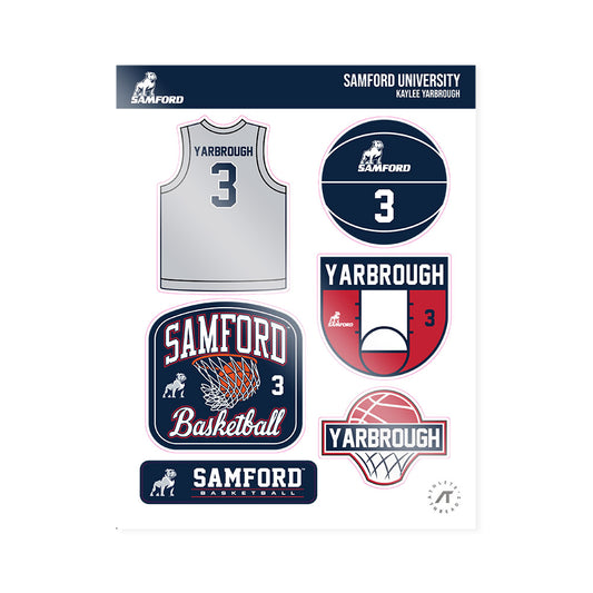 Samford - NCAA Women's Basketball : Kaylee Yarbrough - Sticker Sheet-0