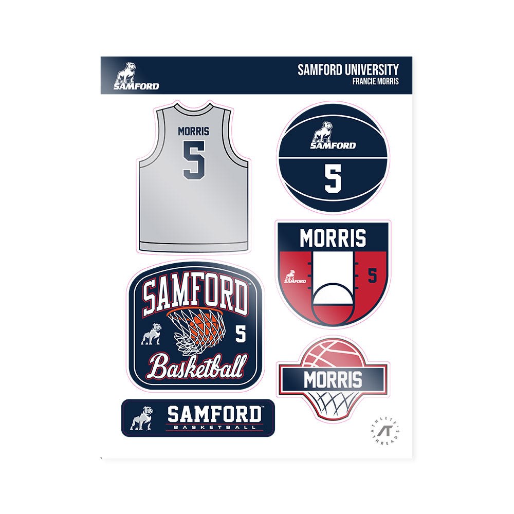 Samford - NCAA Women's Basketball : Francie Morris - Sticker Sheet-0