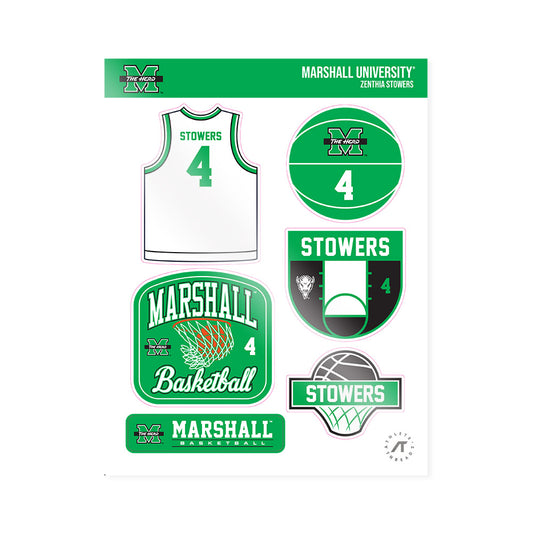 Marshall - NCAA Women's Basketball : Zenthia Stowers - Sticker Sheet-0