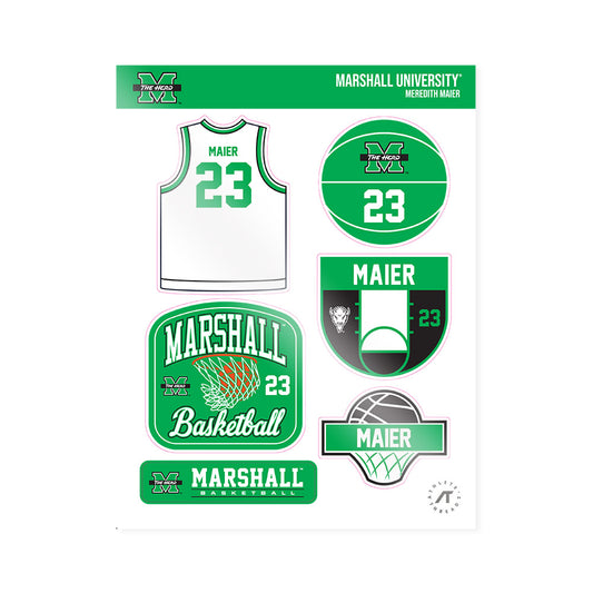 Marshall - NCAA Women's Basketball : Meredith Maier - Sticker Sheet-0