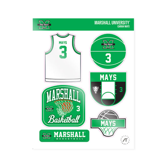 Marshall - NCAA Women's Basketball : Cairah Mays - Sticker Sheet-0