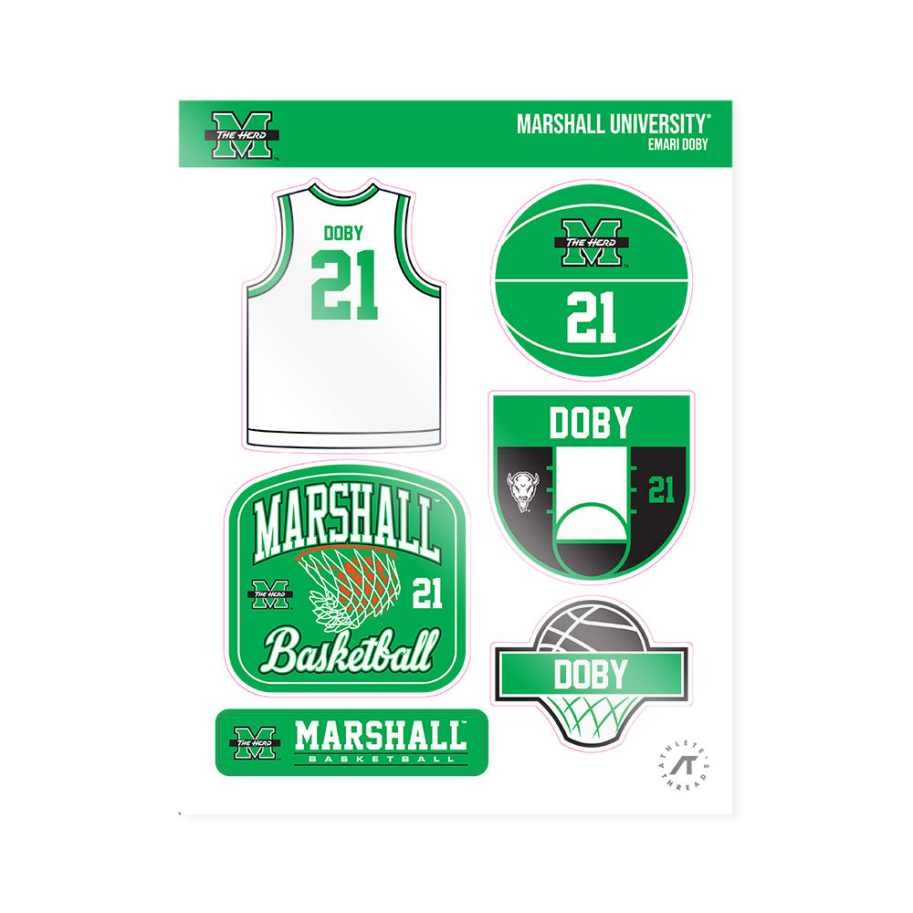 Marshall - NCAA Women's Basketball : Emari Doby - Sticker Sheet-0