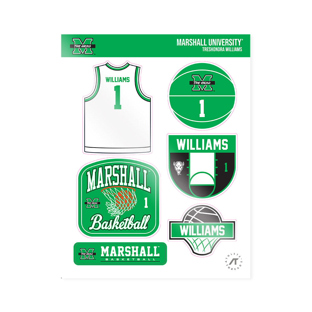 Marshall - NCAA Women's Basketball : TreShondra Williams - Sticker Sheet-0