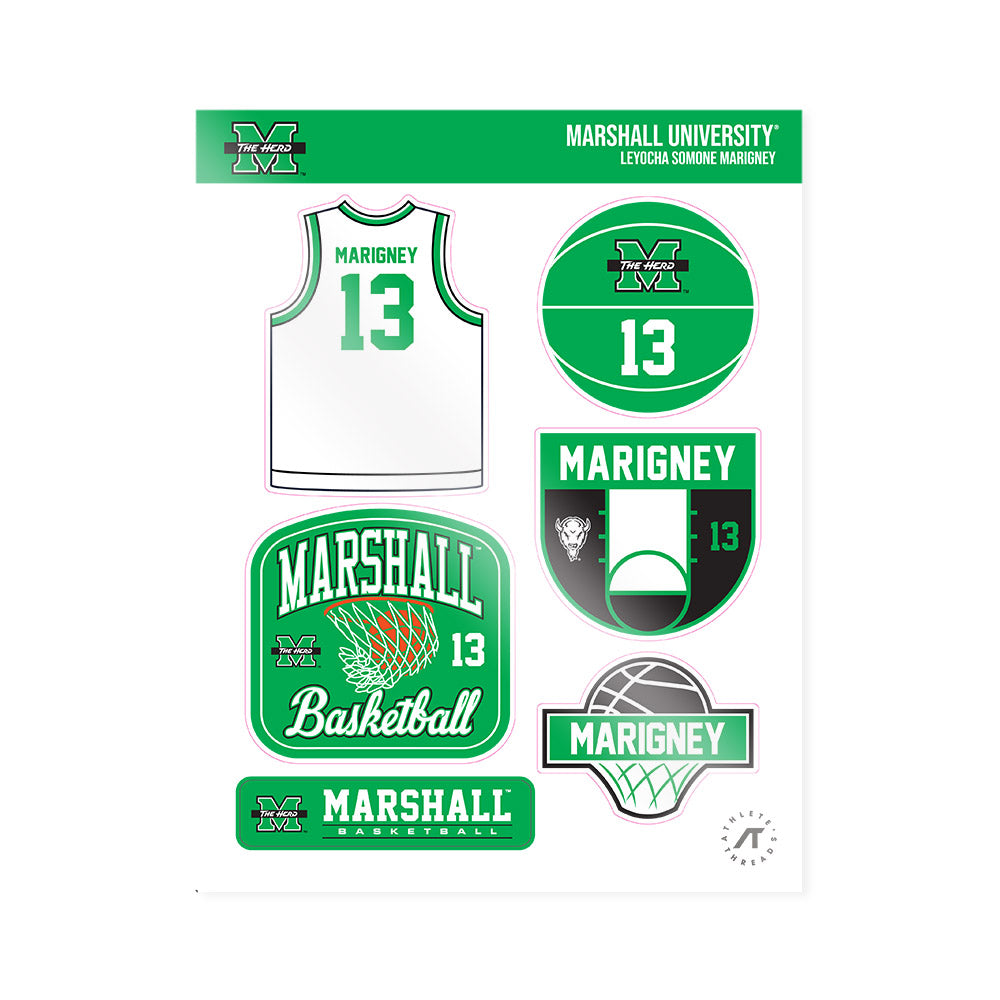 Marshall - NCAA Women's Basketball : Leyocha Somone Marigney - Sticker Sheet-0