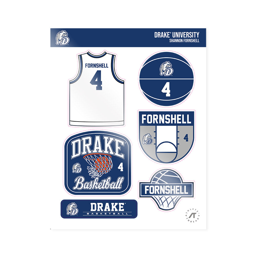 Drake - NCAA Women's Basketball : Shannon Fornshell - Sticker Sheet-0