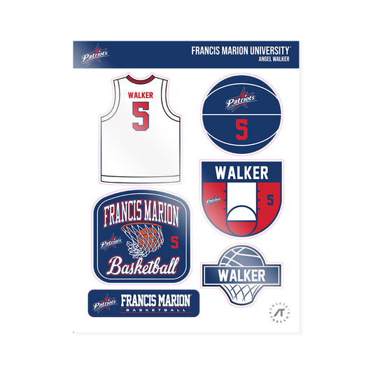 Francis Marion - NCAA Women's Basketball : Angel Walker - Sticker Sheet-0