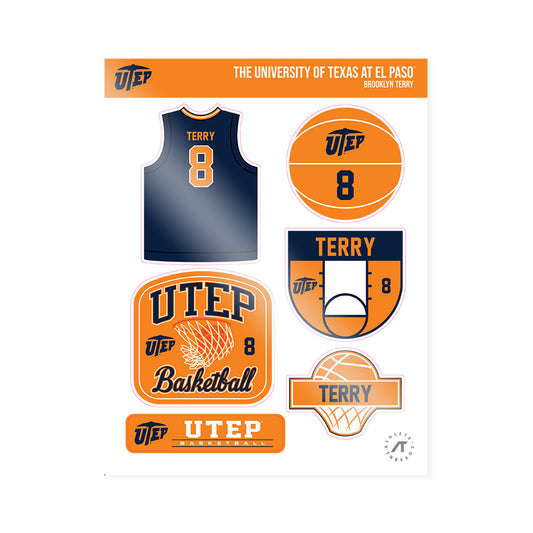 UTEP - NCAA Women's Basketball : Brooklyn Terry - Sticker Sheet-0