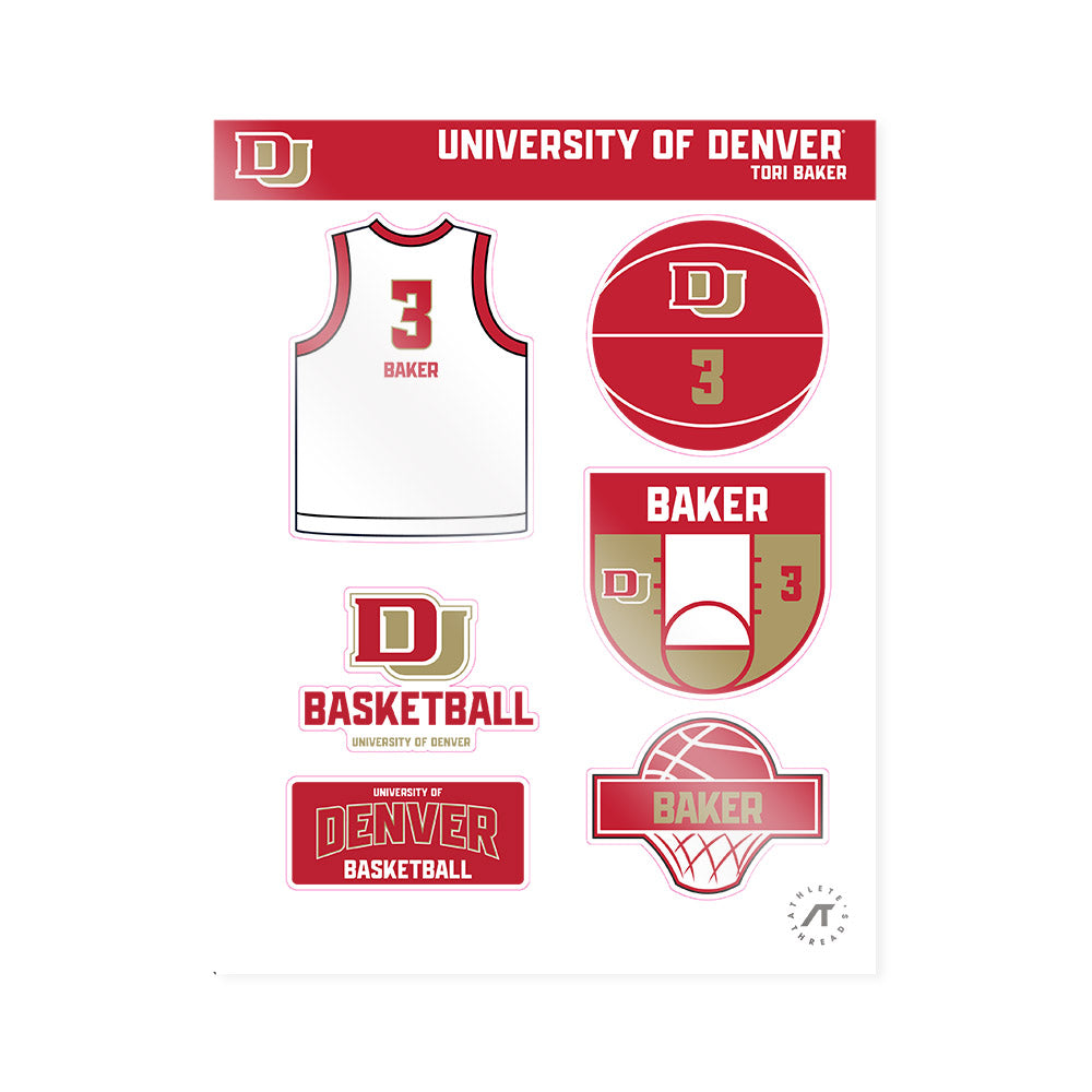 DU - NCAA Women's Basketball : Tori Baker - Sticker Sheet-0