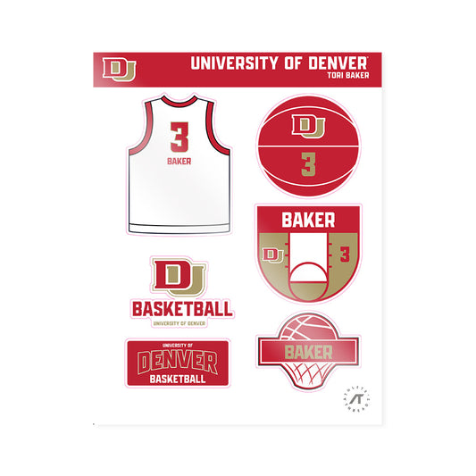 DU - NCAA Women's Basketball : Tori Baker - Sticker Sheet-0