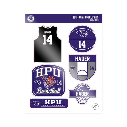 High Point - NCAA Women's Basketball : Anna Hager - Sticker Sheet-0
