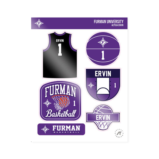 Furman - NCAA Women's Basketball : Alyssa Ervin - Sticker Sheet-0