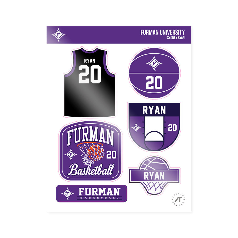 Furman - NCAA Women's Basketball : Sydney Ryan - Sticker Sheet-0