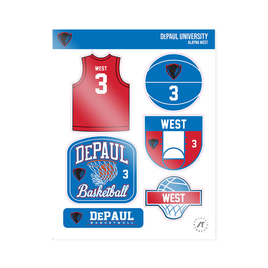 DePaul - NCAA Women's Basketball : Alayna West - Sticker Sheet-0