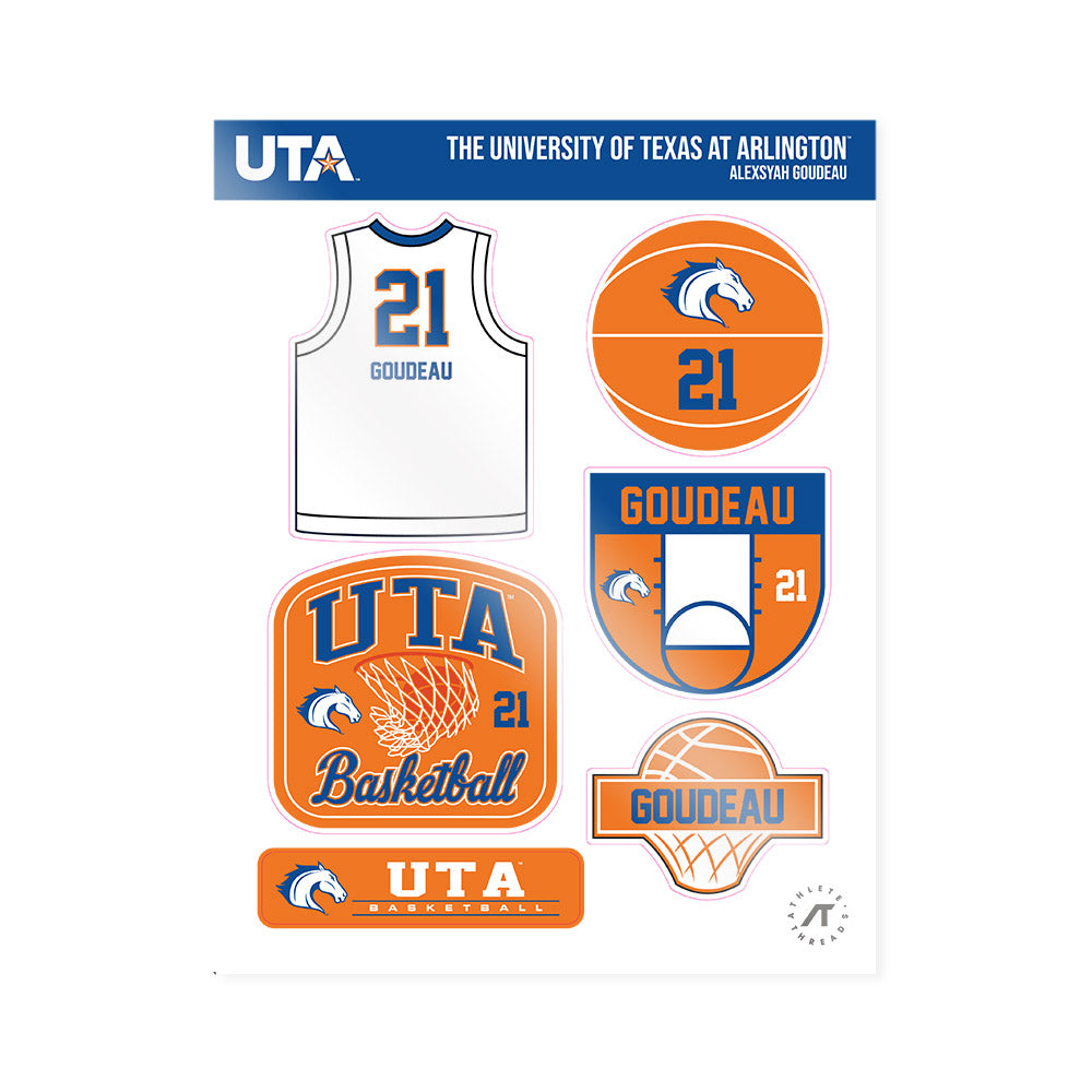 Texas Arlington - NCAA Women's Basketball : Alexsyah Goudeau - Sticker Sheet-0