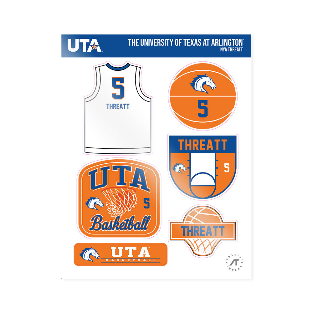 Texas Arlington - NCAA Women's Basketball : nya threatt - Sticker Sheet-0