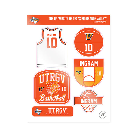 UTRGV - NCAA Women's Basketball : Jalayah Ingram - Sticker Sheet-0