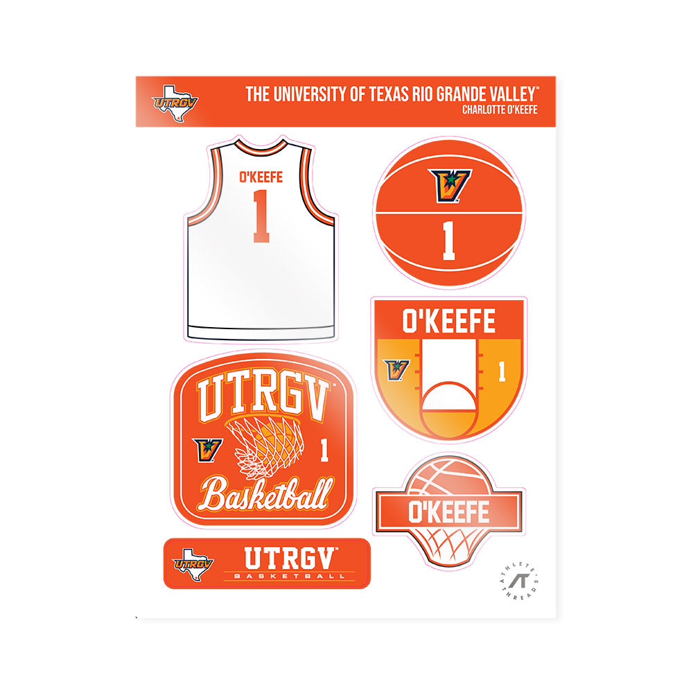 UTRGV - NCAA Women's Basketball : Charlotte O'Keefe - Sticker Sheet-0