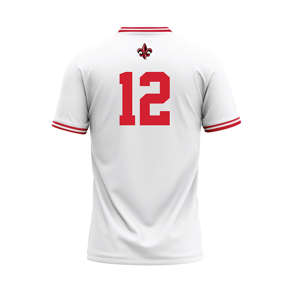 Louisiana - NCAA Baseball : Garret Carter - White Baseball Jersey-1