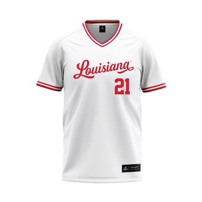 Louisiana - NCAA Baseball : Maddox Mandino - White Baseball Jersey-0
