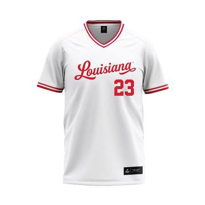 Louisiana - NCAA Baseball : Tate Hess - White Baseball Jersey-0