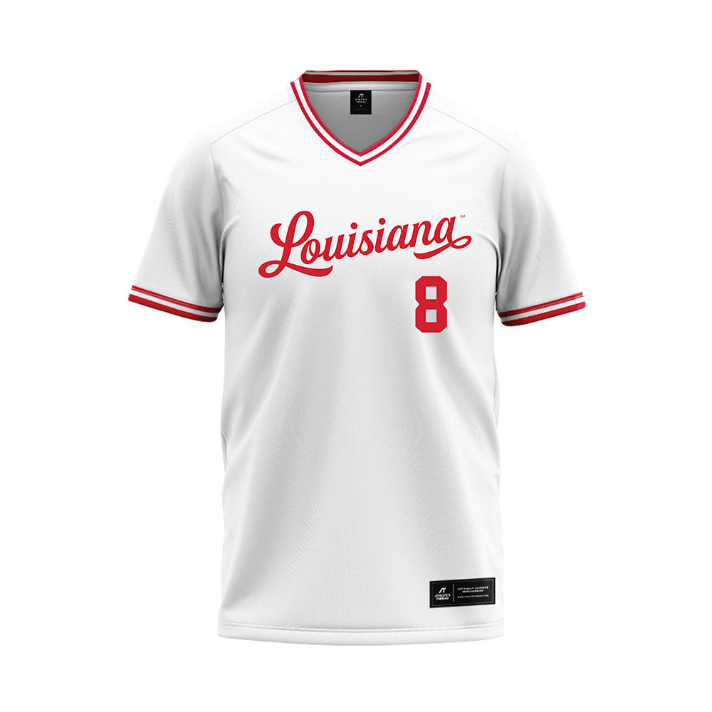 Louisiana - NCAA Baseball : Lee Amedee - White Baseball Jersey-0