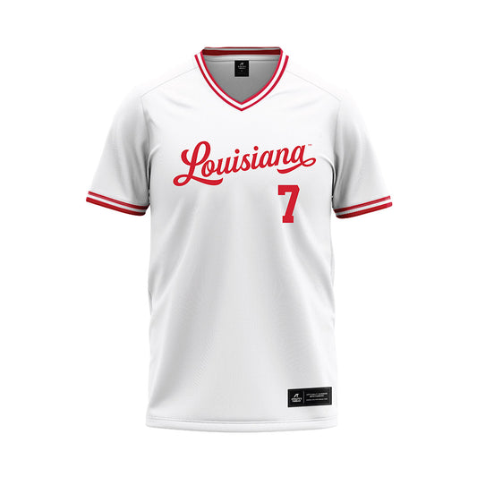 Louisiana - NCAA Baseball : Griffin Hebert - White Baseball Jersey-0
