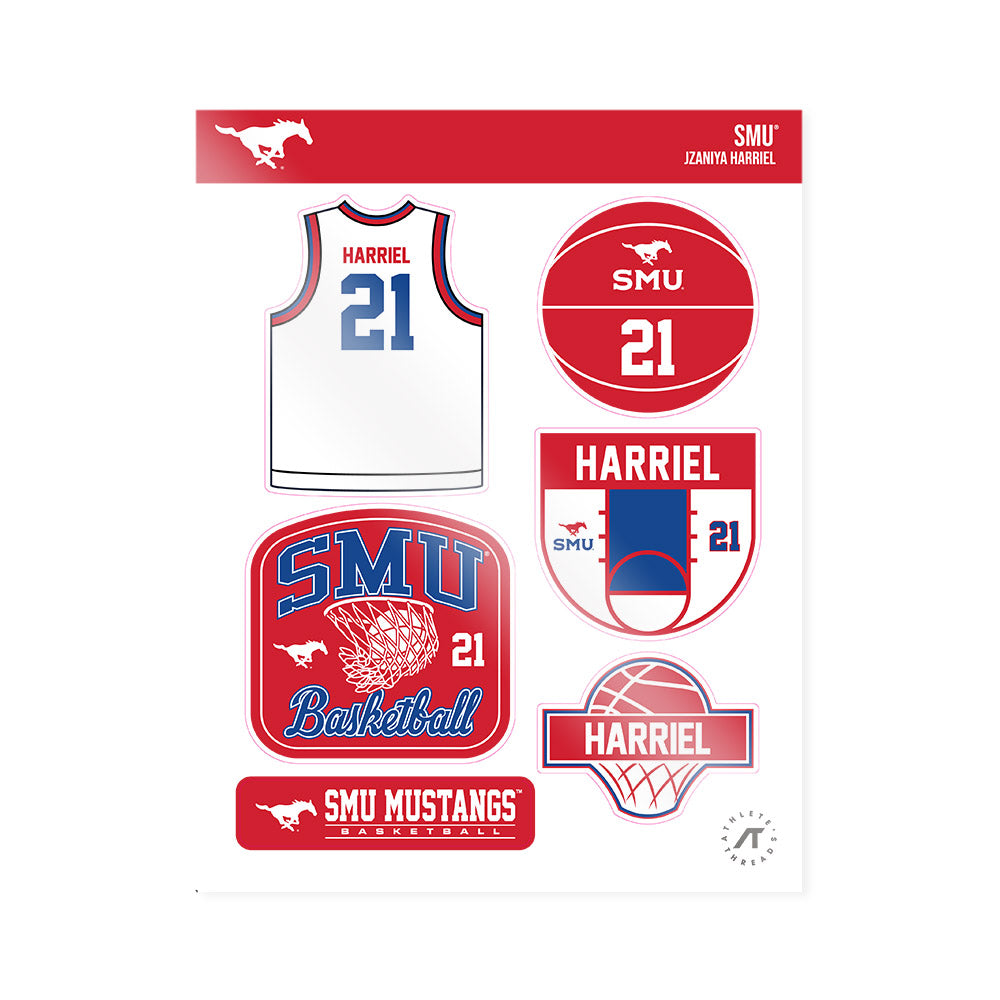 SMU - NCAA Women's Basketball : Jzaniya Harriel - Sticker Sheet-0