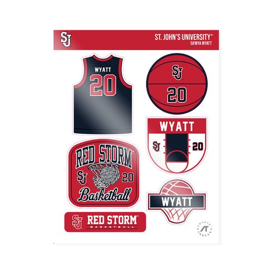 St. Johns - NCAA Women's Basketball : Sa'Mya Wyatt - Sticker Sheet-0
