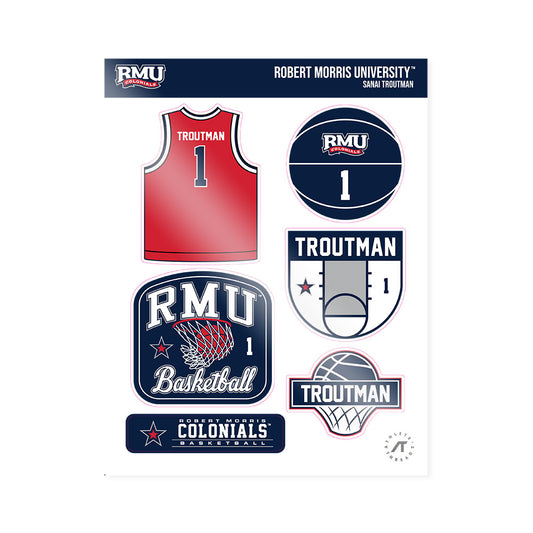 Robert Morris - NCAA Women's Basketball : Sanai Troutman - Sticker Sheet-0