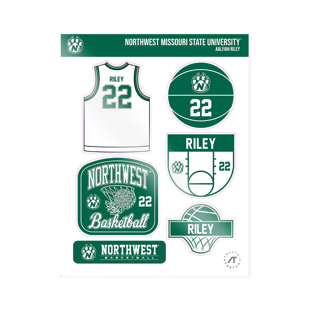 Northwest Missouri State - NCAA Women's Basketball : Aaliyah Riley - Sticker Sheet-0
