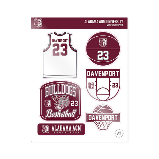 AAMU - NCAA Women's Basketball : Moses Davenport - Sticker Sheet-0