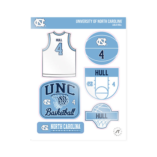 UNC - NCAA Women's Basketball : Laila Hull - Sticker Sheet-0