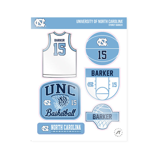UNC - NCAA Women's Basketball : Sydney Barker - Sticker Sheet-0
