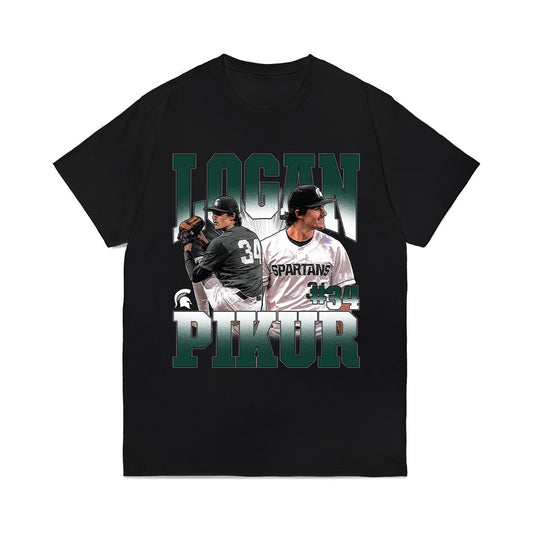 Michigan State - NCAA Baseball : Logan Pikur - Collage Comfort Colors T-Shirt-0