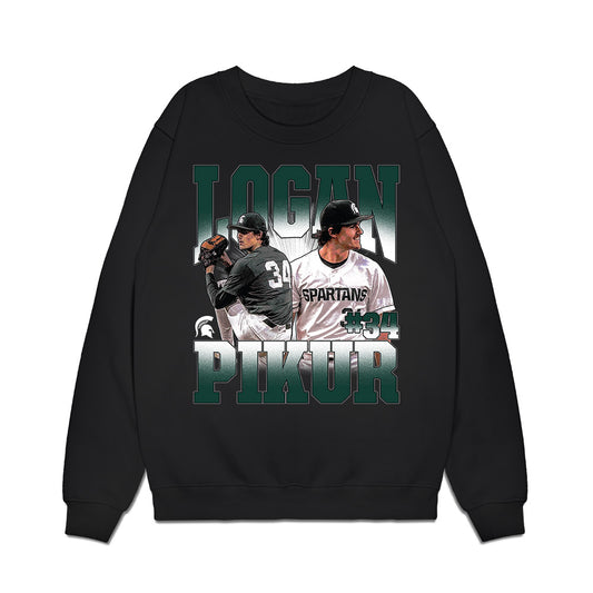 Michigan State - NCAA Baseball : Logan Pikur - Collage Premium Crewneck Sweatshirt-0