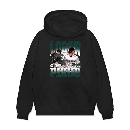 Michigan State - NCAA Baseball : Logan Pikur - Collage Premium Hooded Sweatshirt-0