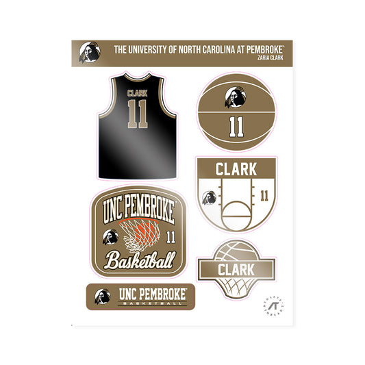 UNC Pembroke - NCAA Women's Basketball : Zaria Clark - Sticker Sheet-0