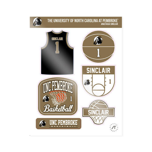 UNC Pembroke - NCAA Women's Basketball : Anastasia Sinclair - Sticker Sheet-0