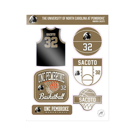UNC Pembroke - NCAA Women's Basketball : Amanda Sacoto - Sticker Sheet-0