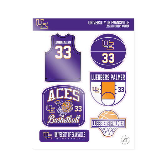 Evansville - NCAA Women's Basketball : Logan Luebbers Palmer - Sticker Sheet-0