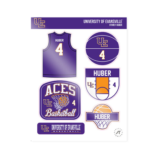 Evansville - NCAA Women's Basketball : Sydney Huber - Sticker Sheet-0