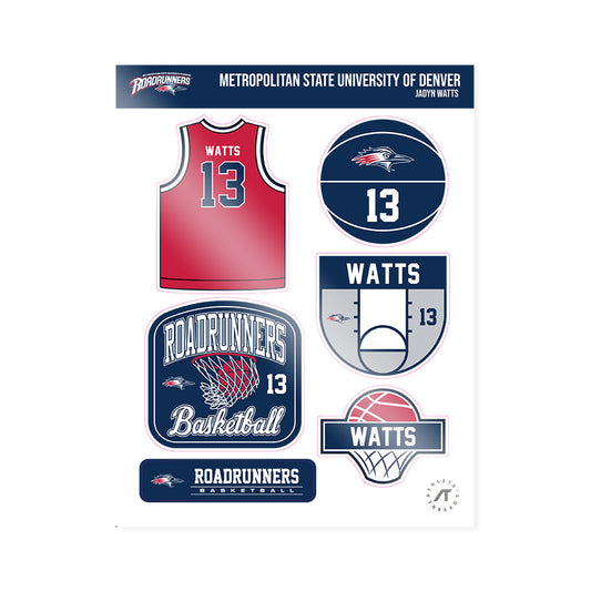 MSU Denver - NCAA Women's Basketball : Jadyn Watts - Sticker Sheet-0