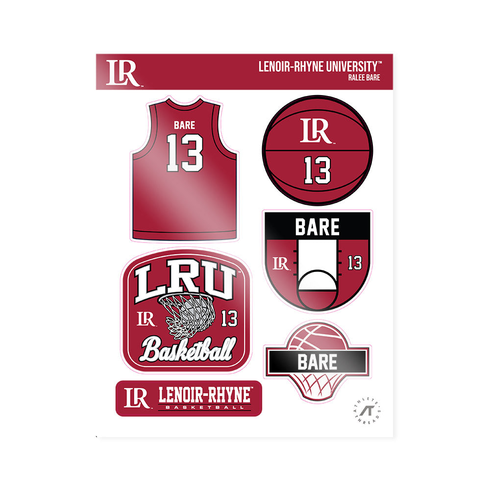 Lenoir Rhyne - NCAA Women's Basketball : Ralee Bare - Sticker Sheet-0
