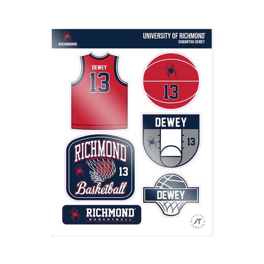 Richmond - NCAA Women's Basketball : Samantha Dewey - Sticker Sheet-0