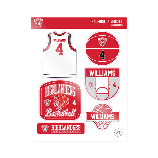 Radford - NCAA Women's Basketball : Joi Williams - Sticker Sheet-0
