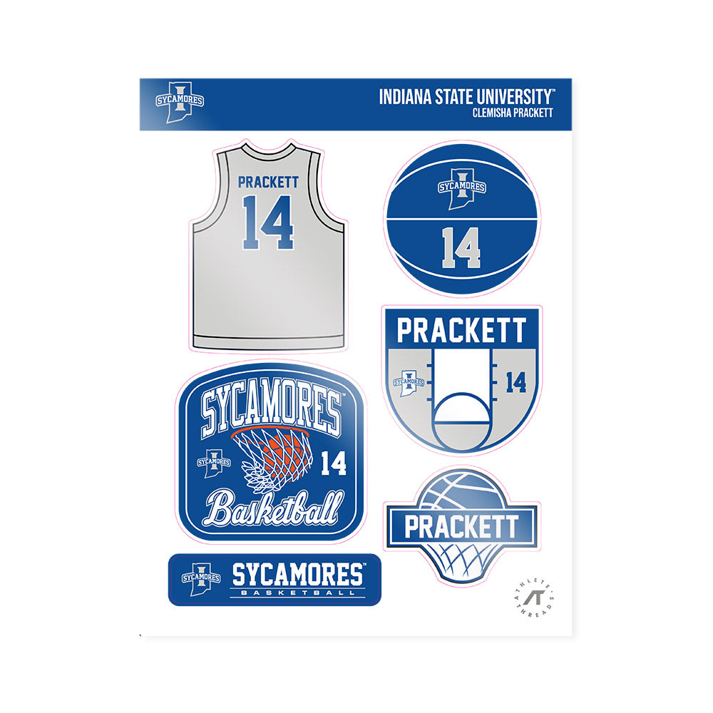 Indiana State - NCAA Women's Basketball : Clemisha Prackett - Sticker Sheet-0