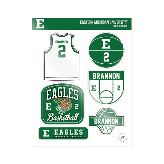 EMich - NCAA Women's Basketball : Ruby Brannon - Sticker Sheet-0