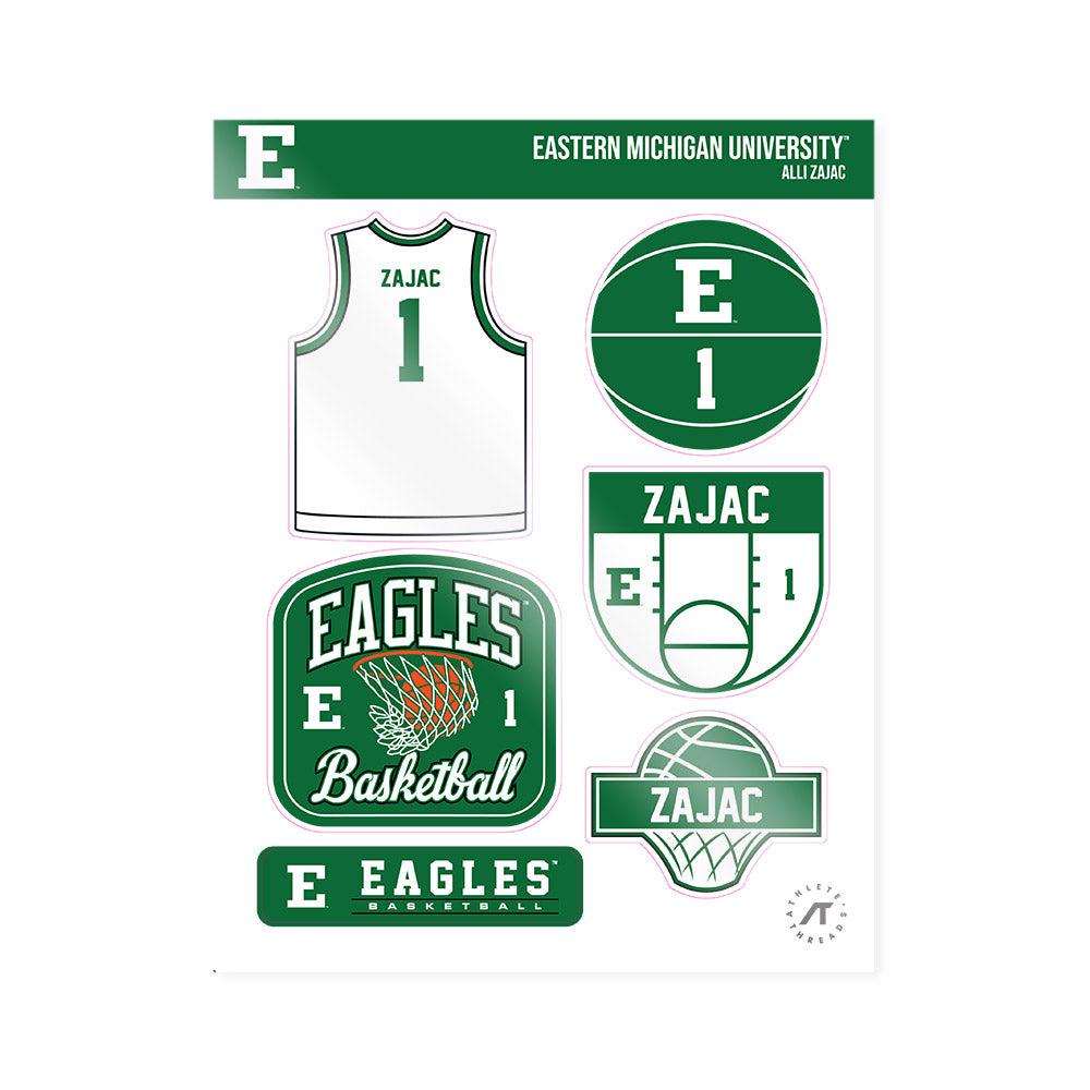 EMich - NCAA Women's Basketball : Alli Zajac - Sticker Sheet-0