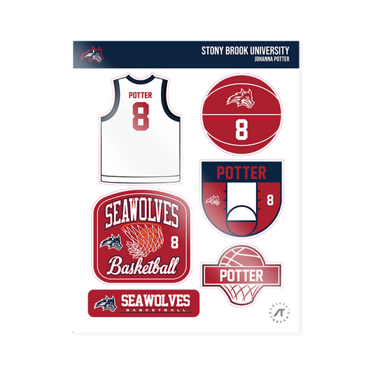 Stony Brook - NCAA Women's Basketball : Johanna Potter - Sticker Sheet-0